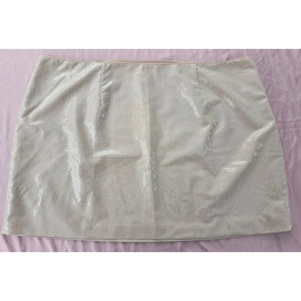 A New Day Women Tan Sequin Mini Skirt Size 24